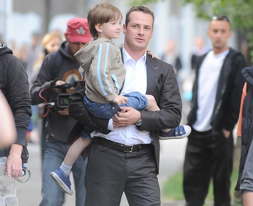 Paweł Małaszyński z synem Jeremiaszem, 2010 r.