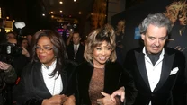 Oprah Winfrey, Tina Turner i Erwin Bach na premierze musicalu "Tina" w Nowym Jorku.