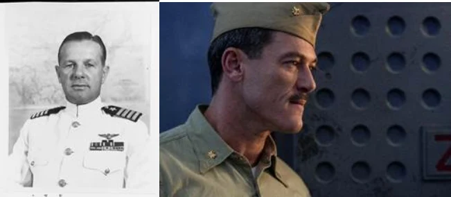 Wade McClusky(Luke Evans) Wade McClusky jest odważnym, znającym smak ryzyka oficerem w stopniu komandora podporucznika, który na pokładzie U.S.S. Enterprise dowodzi pilotami bombowców nurkujących. Jego zadaniem było przekazywanie lotnikom przed kolejnymi misjami danych o siłach japońskich.