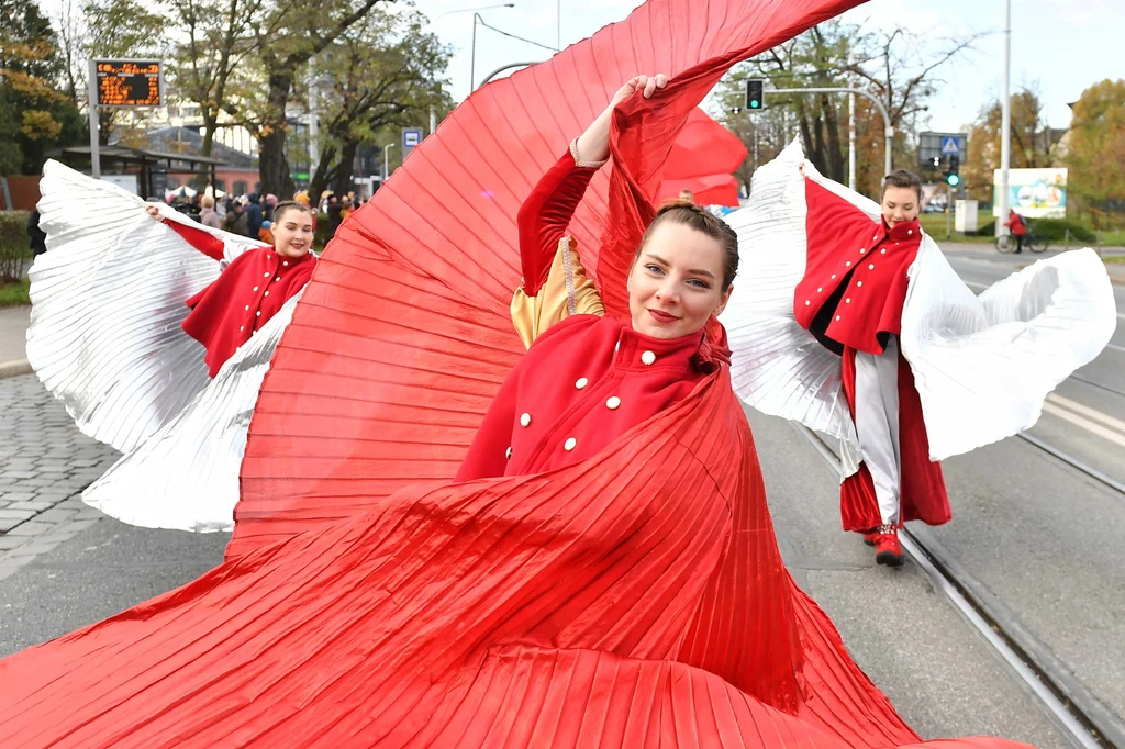 Uczestnicy obchodów odzyskania przez Polskę niepodległości we Wrocławiu Uczestnicy obchodów odzyskania przez Polskę niepodległości we Wrocławiu