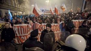Uczestnicy Marszu Niepodległości we Wrocławiu