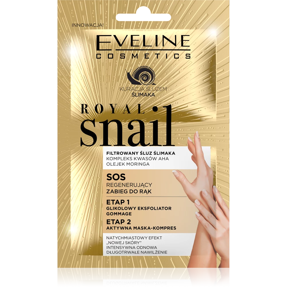 Dwuetapowy zabieg regenerujący do rąk SOS Royal Snail Eveline Cosmetics