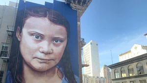 ​Greta Thunberg na muralu w centrum San Francisco