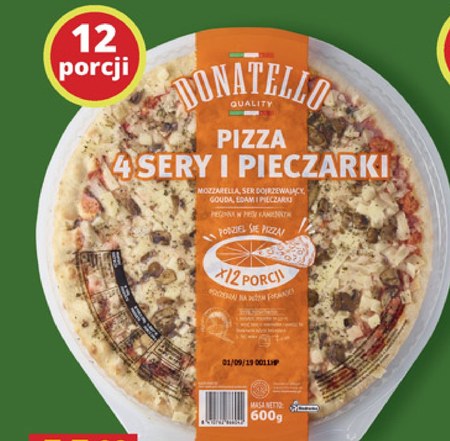 Pizza z szynką i serem - Donatello - 600 g