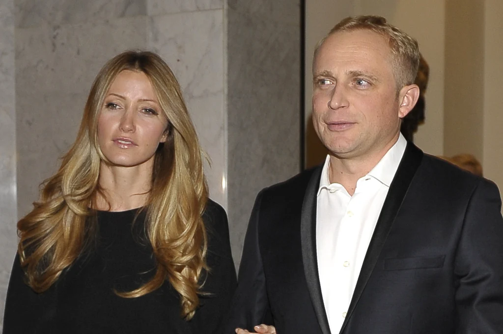 Piotr Adamczyk z żoną