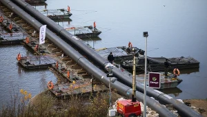 Most pontonowy i rurociągu do przesyłu scieków do oczyszczalni Czajka w związku z awarią kolektorów 
