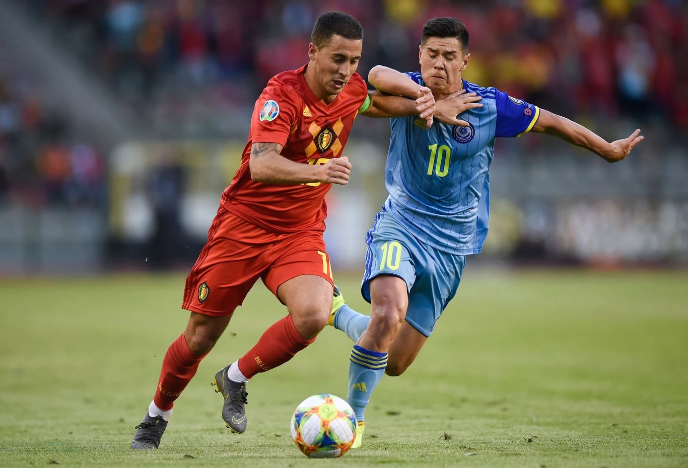 Gieorgij Żukow w meczu reprezentacji Kazachastanu z Belgią w eliminacjach Euro 2020 Gieorgij Żukow w meczu reprezentacji Kazachastanu z Belgią w eliminacjach Euro 2020