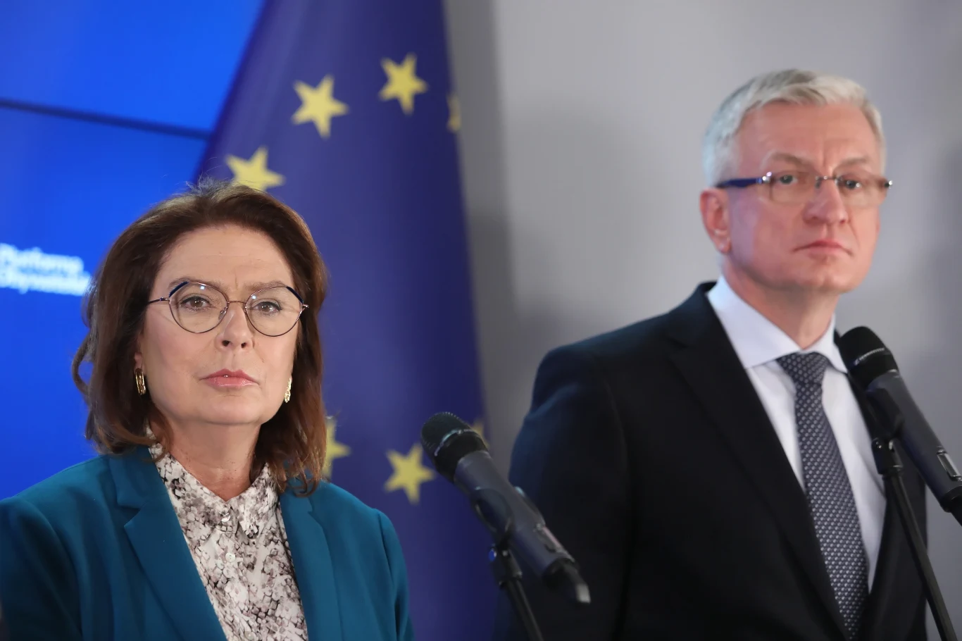 Wicemarszałek Sejmu Małgorzata Kidawa-Błońska i prezydent Poznania Jacek Jaśkowiak - kandydaci PO w prawyborach prezydenckich, fot. Leszek Szymański