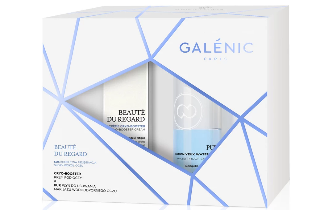 Zestaw Beauté Du Regard – w skład zestawu wchodzi: Cryo Booster krem pod oczy 15m i PUR płyn do usuwania makijażu wodoodpornego oczu 125 ml. Krem SOS na wszystkie oznaki starzenia wokół konturu oczu. Unikalna podstawka „Ice cube” w kształcie kostki lodu umożliwia umieszczenie produktu w lodówce, gdzie jego działanie jest stymulowane. Metalowa końcówka pozwala na wykonanie zimnego masażu. Dwufazowy płyn, który skutecznie zmywa makijaż wodoodporny. Doskonała równowaga między skutecznością i tolerancją wrażliwych oczu. Płyn do demakijażu zawiera dwie widoczne fazy: olejową i roztwór wodny, aby usunąć makijaż bez konieczności pocierania. Bardzo skutecznie zmywa makijaż wodoodporny i idealnie nadaje się do wrażliwych oczu i delikatnej skóry wokół oczu. Demakijaż odbywa się w łagodny sposób. Cena: 205 zł. Zestaw Beauté Du Regard – w skład zestawu wchodzi: Cryo Booster krem pod oczy 15m i PUR płyn do usuwania makijażu wodoodpornego oczu 125 ml. Krem SOS na wszystkie oznaki starzenia wokół konturu oczu. Unikalna podstawka „Ice cube” w kształcie kostki lodu umożliwia umieszczenie produktu w lodówce, gdzie jego działanie jest stymulowane. Metalowa końcówka pozwala na wykonanie zimnego masażu. Dwufazowy płyn, który skutecznie zmywa makijaż wodoodporny. Doskonała równowaga między skutecznością i tolerancją wrażliwych oczu. Płyn do demakijażu zawiera dwie widoczne fazy: olejową i roztwór wodny, aby usunąć makijaż bez konieczności pocierania. Bardzo skutecznie zmywa makijaż wodoodporny i idealnie nadaje się do wrażliwych oczu i delikatnej skóry wokół oczu. Demakijaż odbywa się w łagodny sposób. Cena: 205 zł.