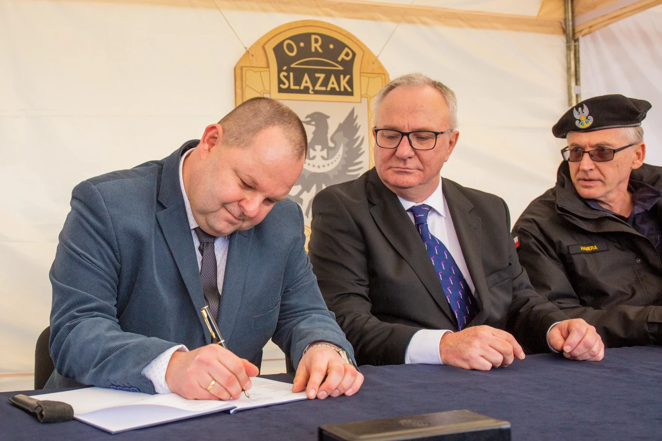 Patrolowiec "Ślązak" podczas uroczystości przekazania okrętu Marynarce Wojennej