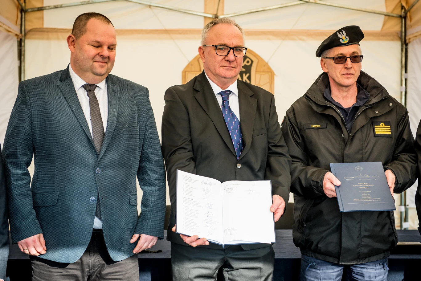 Patrolowiec "Ślązak" podczas uroczystości przekazania okrętu Marynarce Wojennej