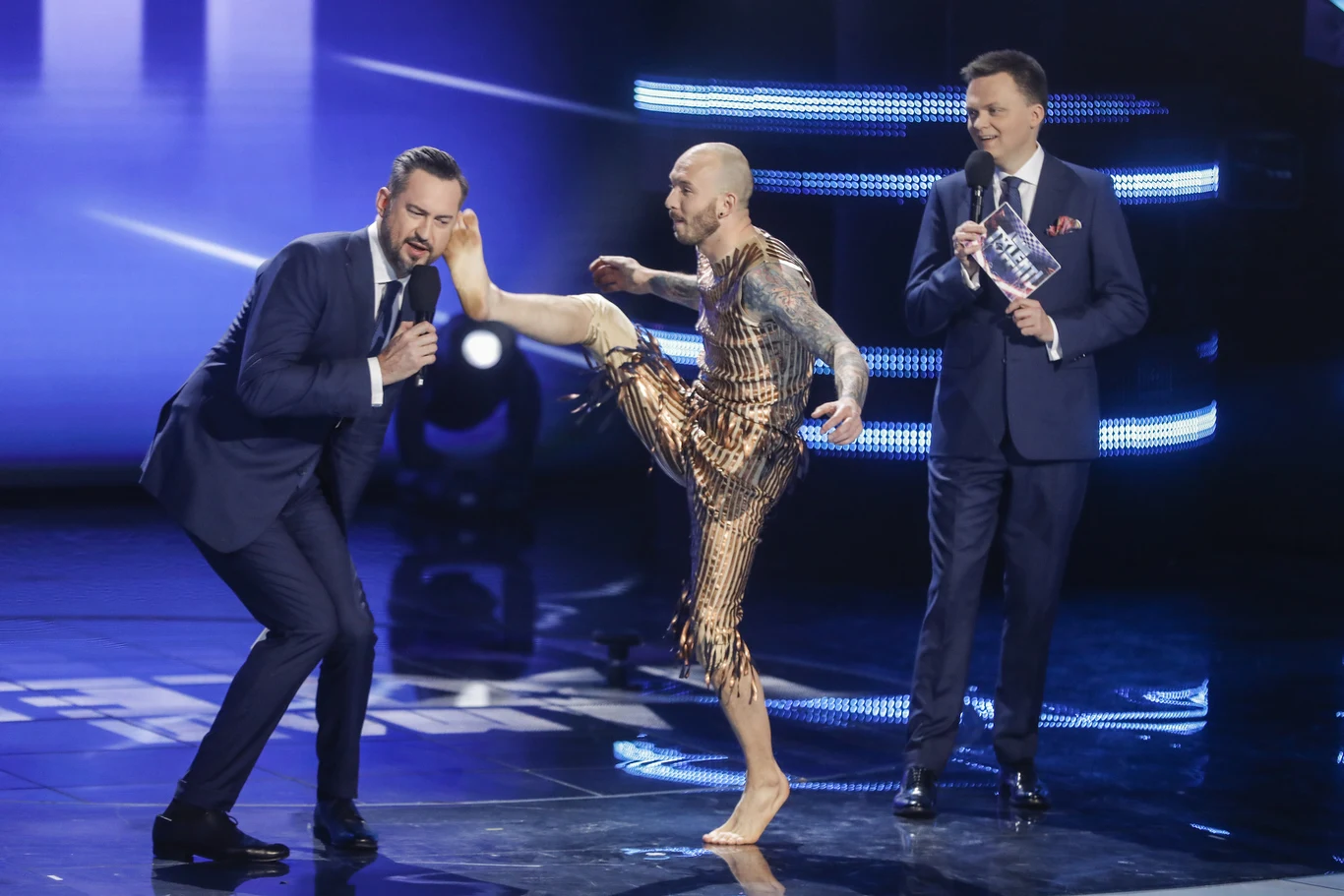 Marcin Prokop, Łukasz Fraś (Luqu Art) i Szymon Hołownia