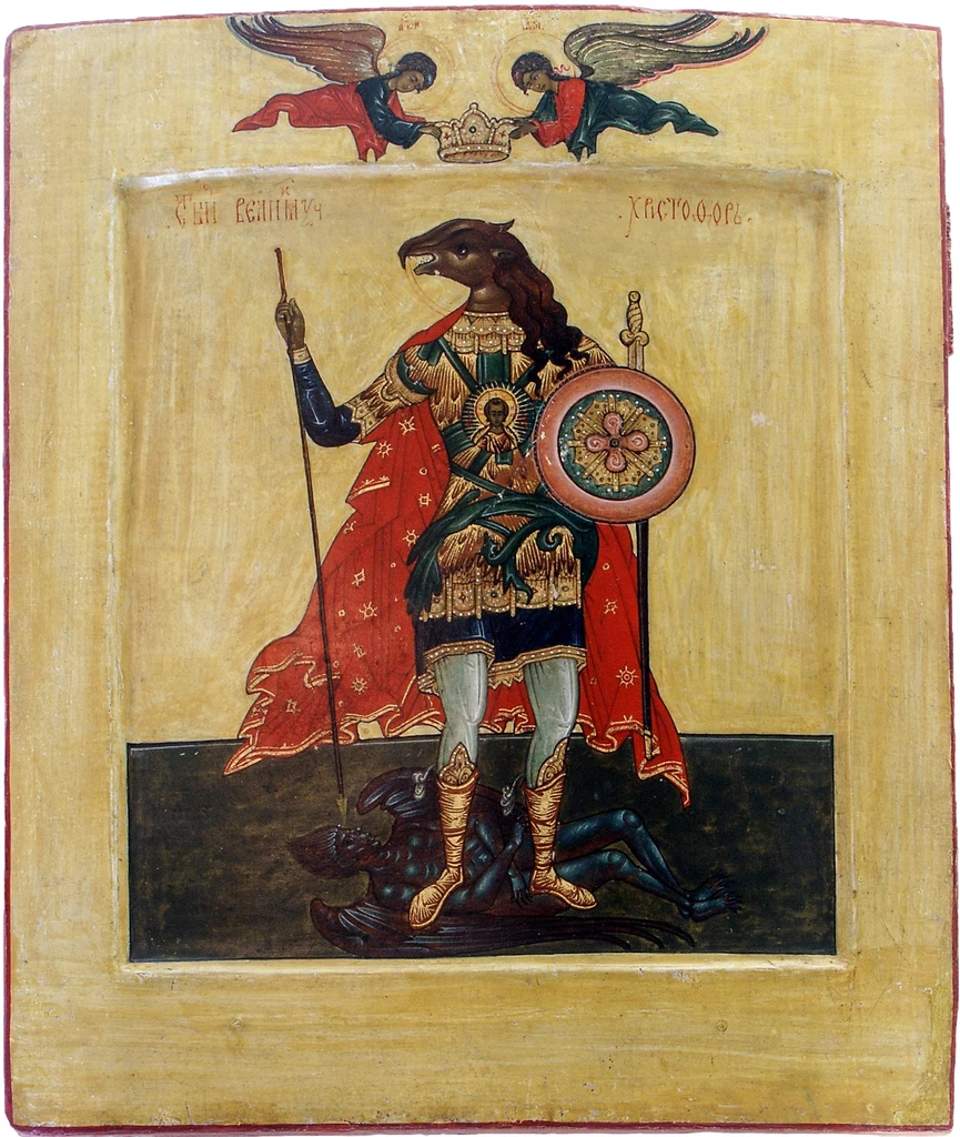 Krzysztof, będąc pobożnym chrześcijaninem, poprosił Chrystusa, by oszpecił jego piękne oblicze