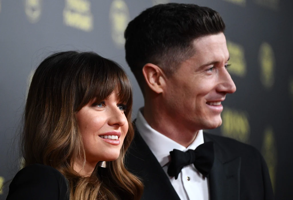Robert Lewandowski z żoną Anną, gala Złotej Piłki 2019
