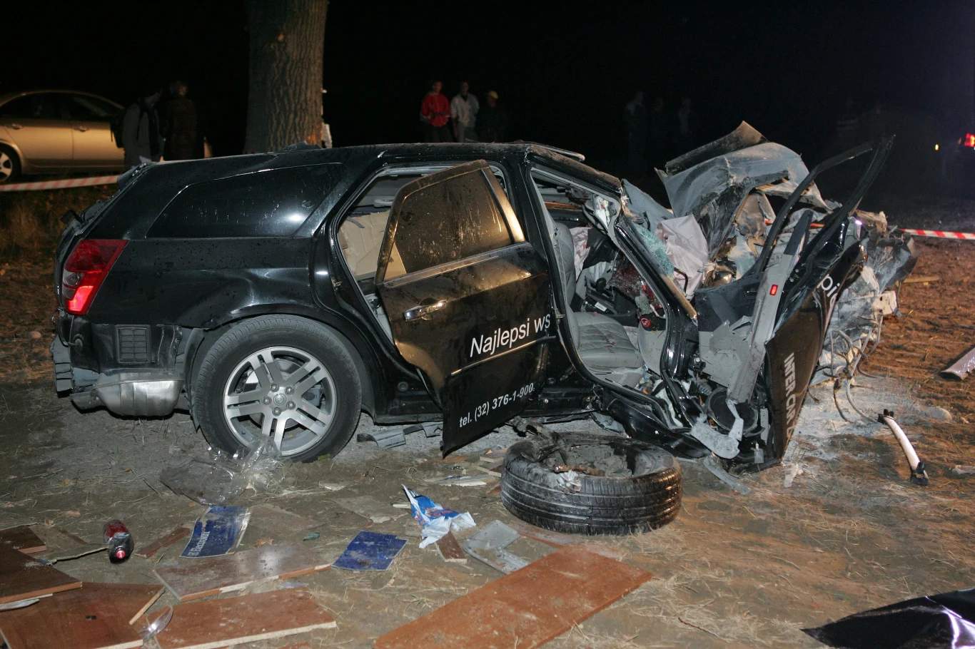 Samochód, którym Otylia Jędrzejczak podróżowała z bratem, fot. Agencja SE