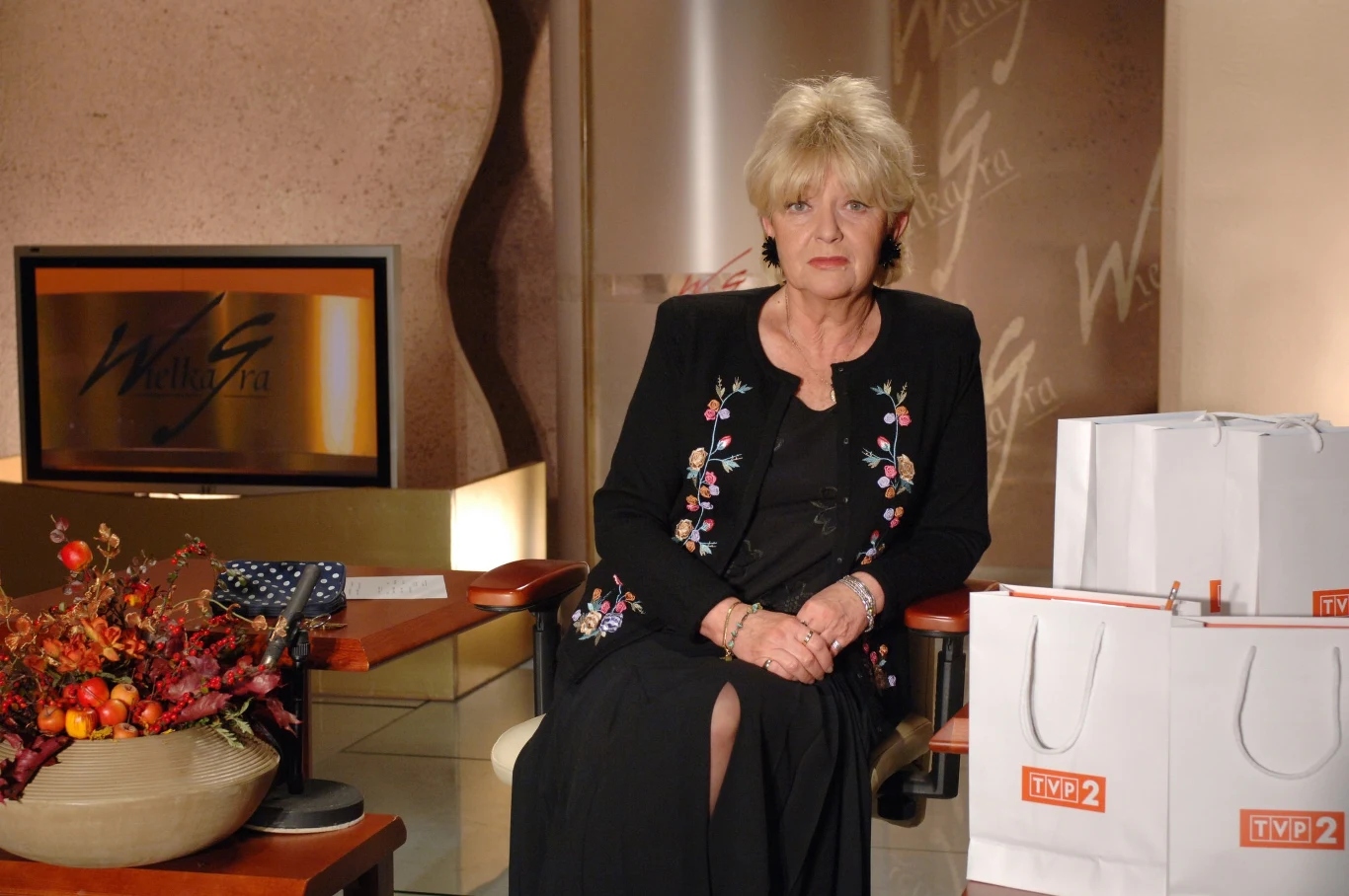 Stanisława Ryster w 2005 roku na planie teleturnieju "Wielka gra"