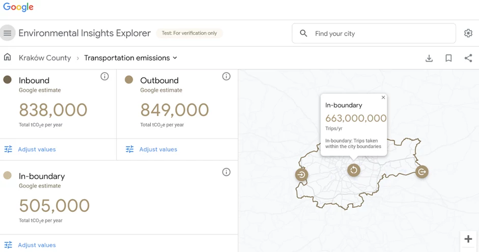Nowe dane EIE dla Krakowa ułatwiają analizę lokalnej aktywności i pozwalają zrozumieć najistotniejsze źródła emisji w transporcie