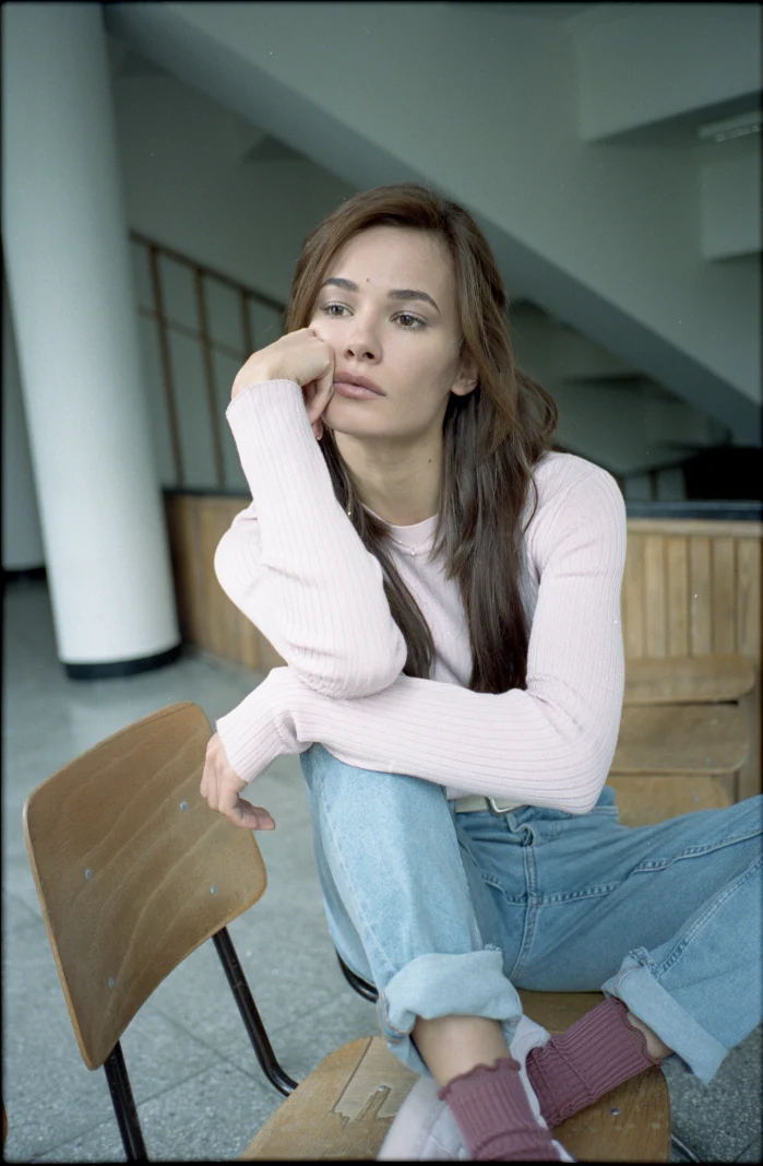 Natalia Szroeder na planie filmu "Jak zostałem gangsterem. Historia prawdziwa"