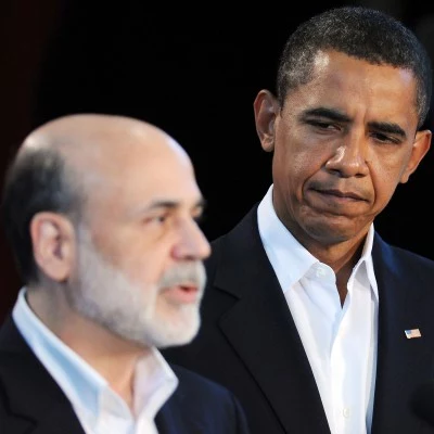 Ben Bernanke (z lewej) i prezydent USA Barack Obama