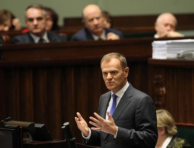 Premier Donald Tusk w czasie pierwszego czytania rządowego projektu ustawy o zmianach w OFE