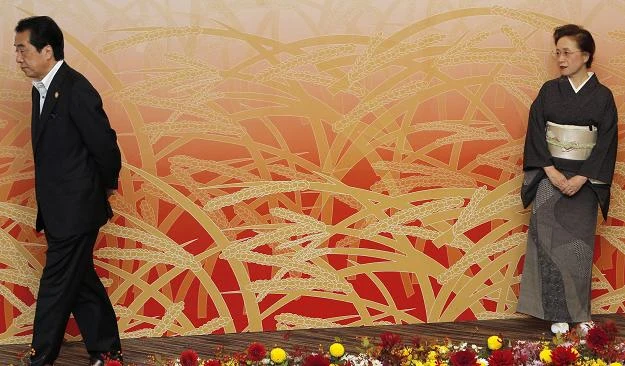 Naoto Kan, premier Japonii, z żoną