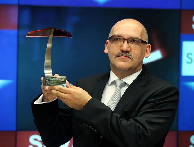 Rafał Chomicz, prezes Sevenet, w czasie debiutu na NewConnect