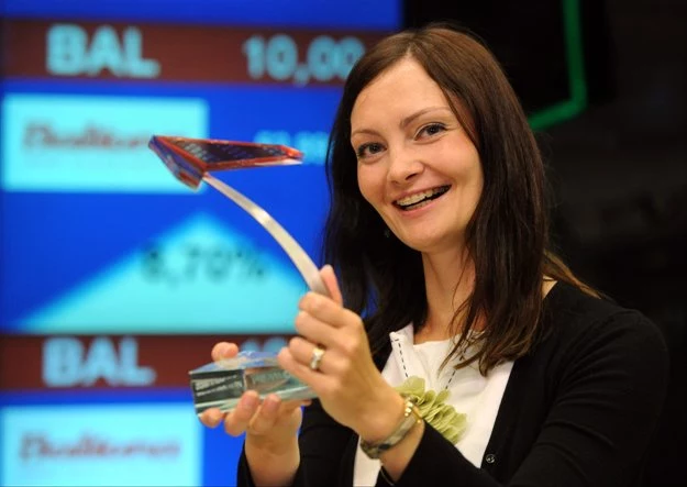 Magda Grzybowska, prezes Baltony, w czasie debiutu na NewConnect