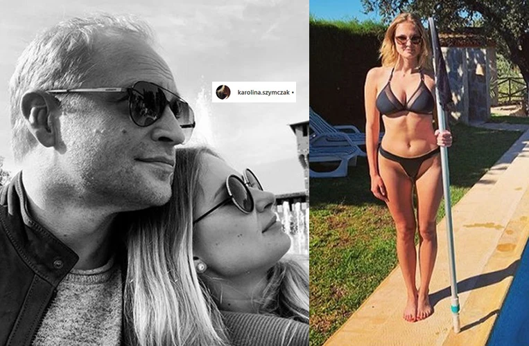 Piotr Adamczyk z żoną