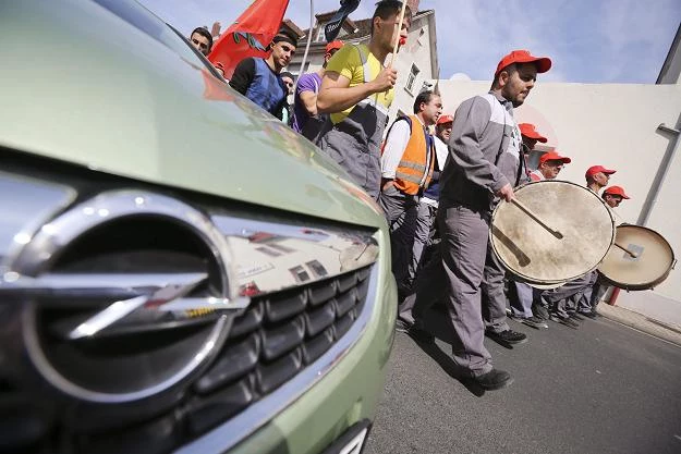 Protest pracowników Opla w Ruesselheim