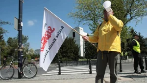 Protest NSZZ "Solidarność" przeciw rządowym propozycjom podniesieniu wieku emerytalnego