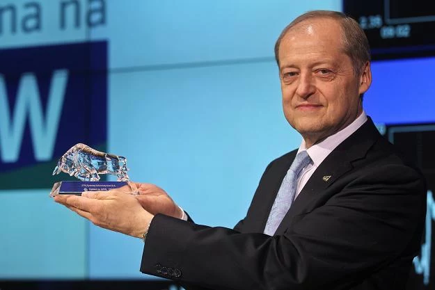 Roman Szwed, prezes ATM Systemy Informatyczne, podczas debiutu na GPW