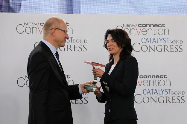 Ewa Kobosko (P), prezes Prymusa oraz prezes GPW Ludwik Sobolewski (L)