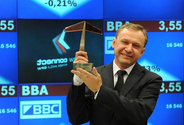 Bogdan Pukowiec, prezes BBC, podczas debiutu na NewConnect