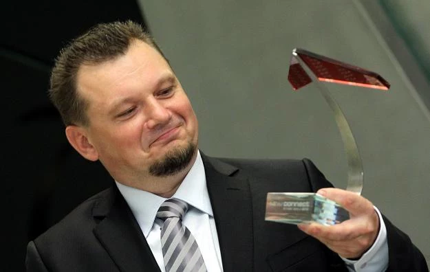 January Ciszewski, prezes spółki JR Invest, podczas debiutu firmy na NewConnect