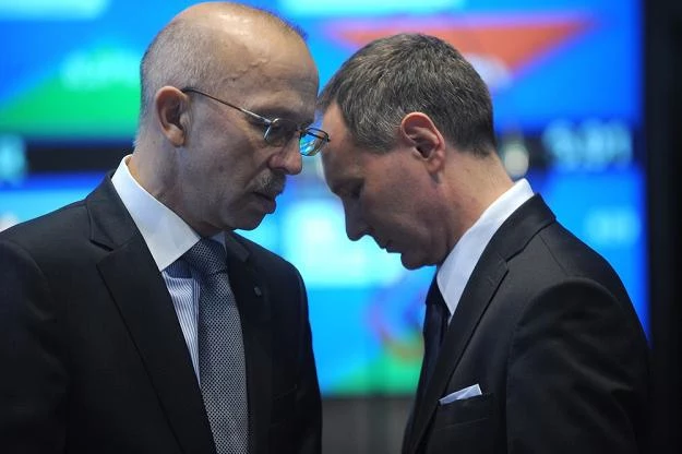 Wieslaw Rozlucki, pierwszy prezes GPW i Adam Maciejewski, obecny prezes giełdy. Fot Witold Rozbicki