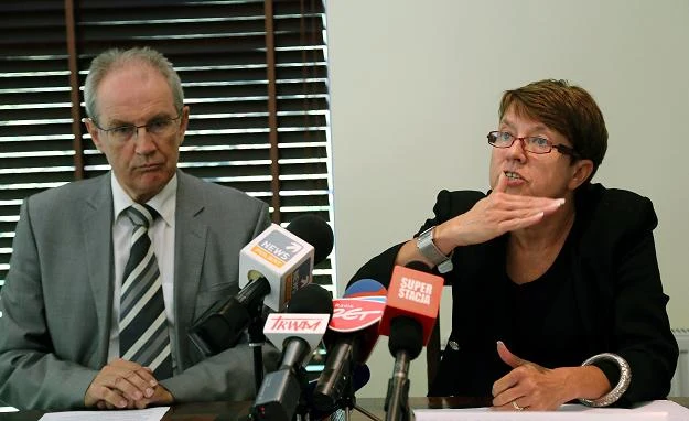 Jeremi Mordasewicz (L) i Małgorzata Starczewska-Krzysztoszek z Lewiatana