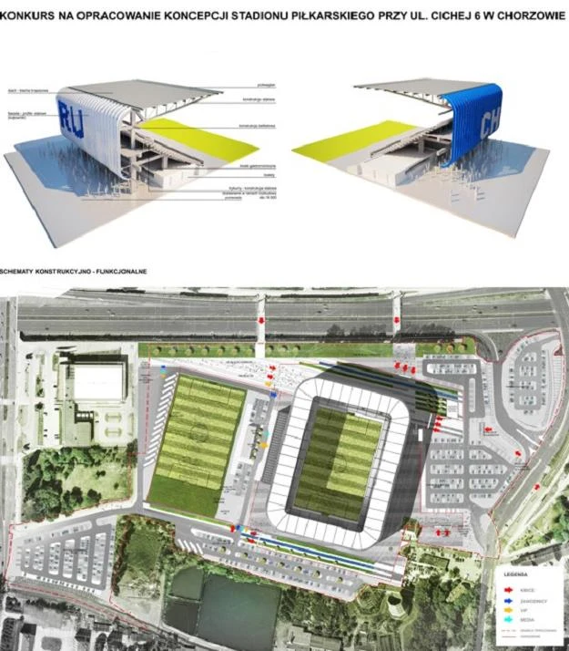 Wizualizacja nowego stadionu Ruchu w Chorzowie-Batorym