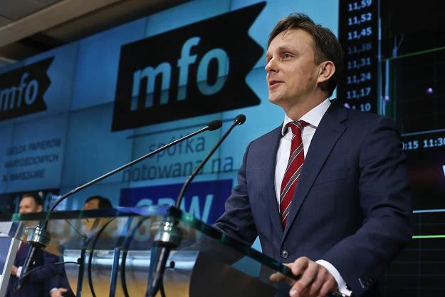 Tomasz Mirski, prezes MFO, w czasie debiutu na GPW