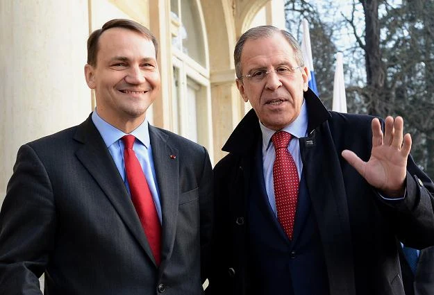 Szef MSZ Radosław Sikorski i szef MSZ Rosji Siergiej Ławrowa