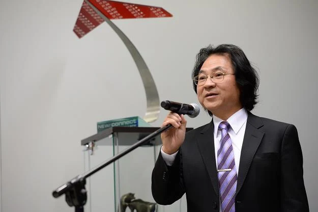 Chun-Fu Lin, prrezes spółki Vakomtek, w czasie debiutu spólki na NewConnect