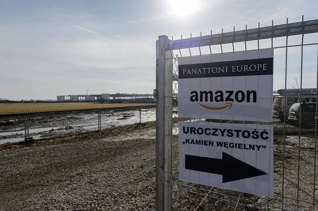 Teren budowy hali magazynowej firmy Amazon w Sadach koło Poznania