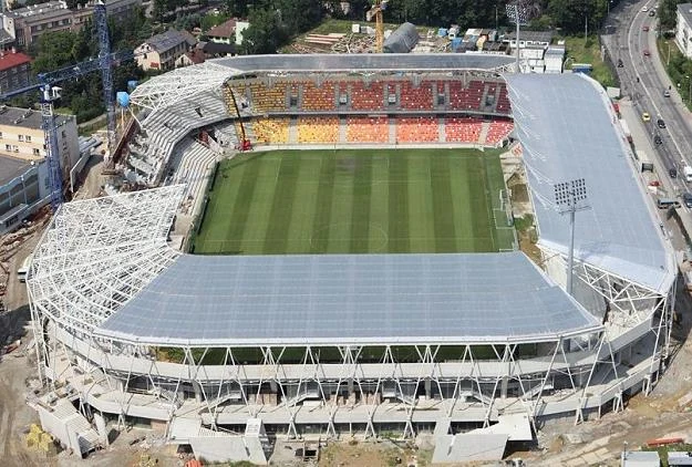 Stadion w Bielsku-Białej w budowie. Fot. Podbeskidzie