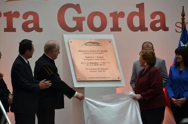Kopalnia KGHM Sierra Gorda - odsłonięcie pamiątkowej tablicy