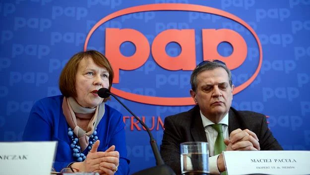 Członek zarządu ZZPTiTMP WIZJA Agata Ławniczak i ekspert UE ds. mediów Maciej Pacuła