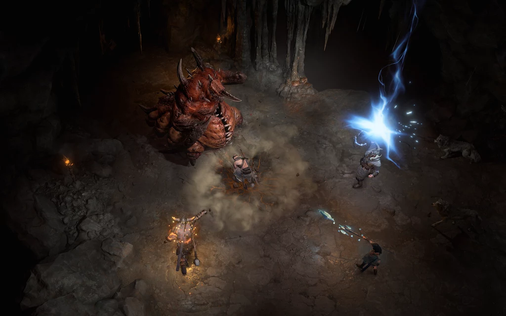 Diablo 4 powstaje w oparciu o całkiem nowy silnik graficzny, który pozwolił twórcom na przykład na wprowadzenie dynamicznej kamery. Ta czasem oddali się, by pokazać większy obszar, kiedy indziej obniży się, ukazując horyzont, a jeszcze kiedy indziej dokona efektownego zbliżenia. Diablo 4 powstaje w oparciu o całkiem nowy silnik graficzny, który pozwolił twórcom na przykład na wprowadzenie dynamicznej kamery. Ta czasem oddali się, by pokazać większy obszar, kiedy indziej obniży się, ukazując horyzont, a jeszcze kiedy indziej dokona efektownego zbliżenia.