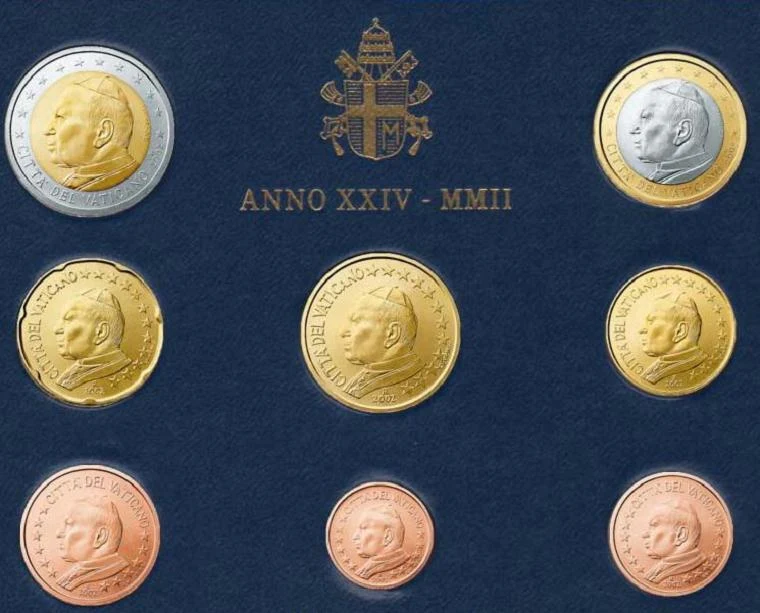 Najdroższy zestaw z Watykański z 2002 r.