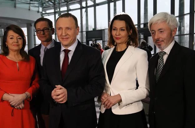 Jacek Kurski (C) ze wspólpracownikami. Fot. Sławomir Kamiński Agencja Gazeta