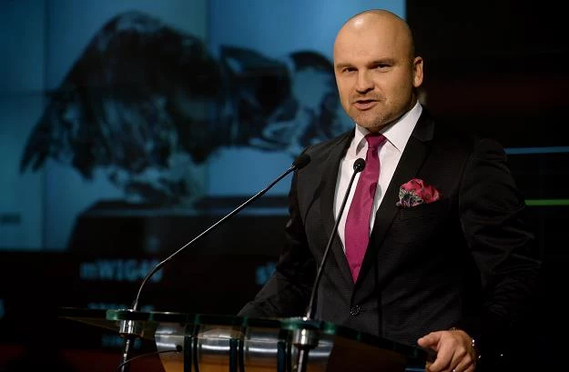 Założyciel i właściciel InPost Rafał Brzoska podczas debiutu spółki na  GPW