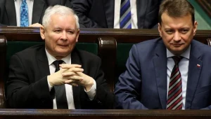 Jarosław Kaczyński (L) i Mariusz Błaszczak. Fot. Sławomir Kamiński