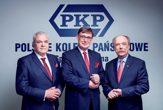 zarząd PKP SA Andrzej Olszewski (L), Krzysztof Mamiński  (C), Mirosław Antonowicz  (P)
